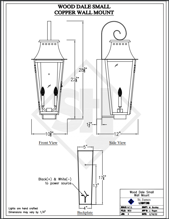 St. James Wood Dale Copper Lantern With Top Curl
