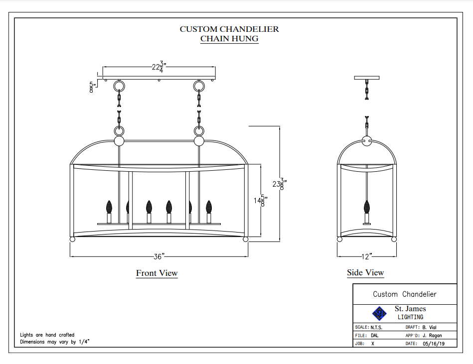 St. James Dalton Copper Chandelier