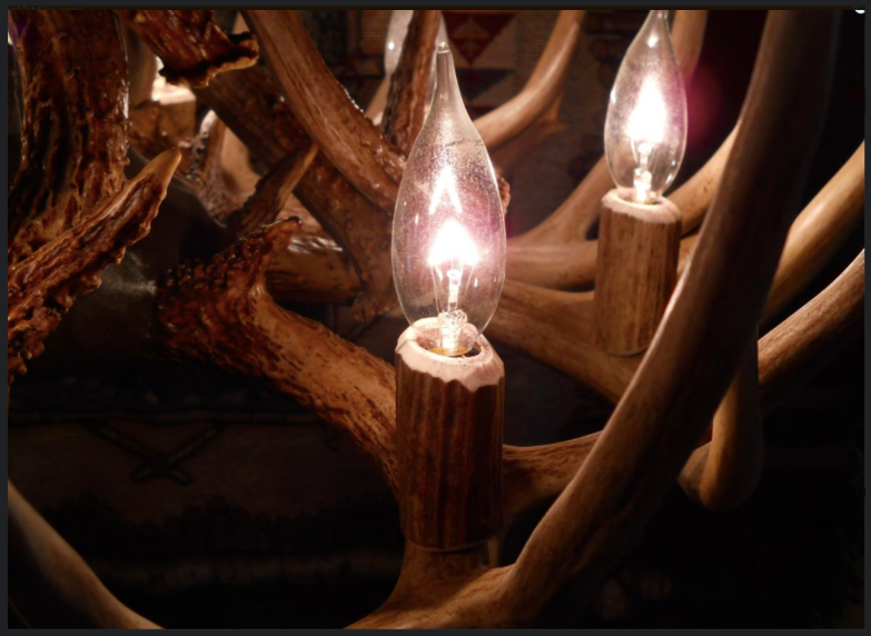 Colorado Deer Antler Chandelier, 28" W x 15" T, 4 Lights