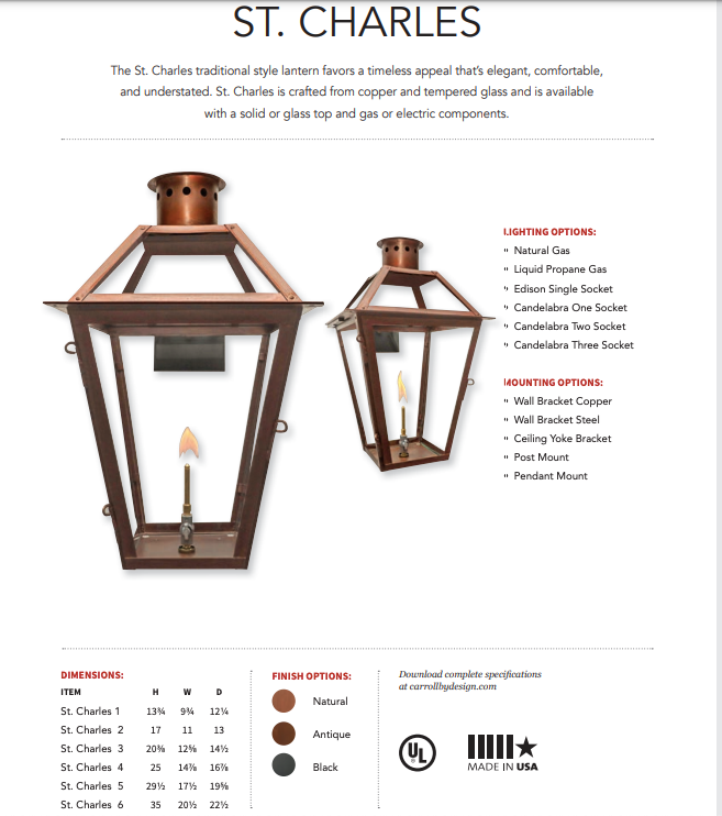 Carroll by Design St. Charles Copper Lantern