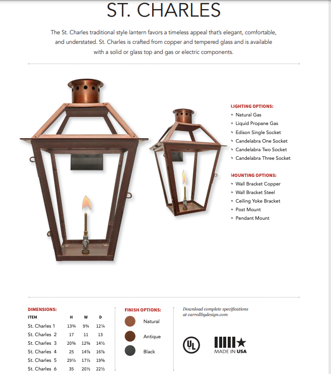 In Stock - St. Charles Copper Lantern