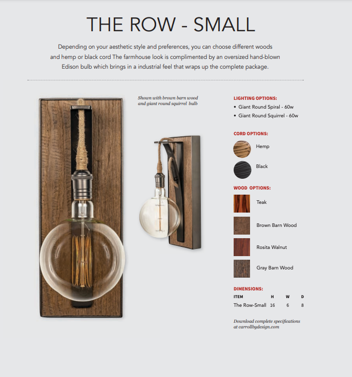 Carroll by Design Row Small Wall Sconce