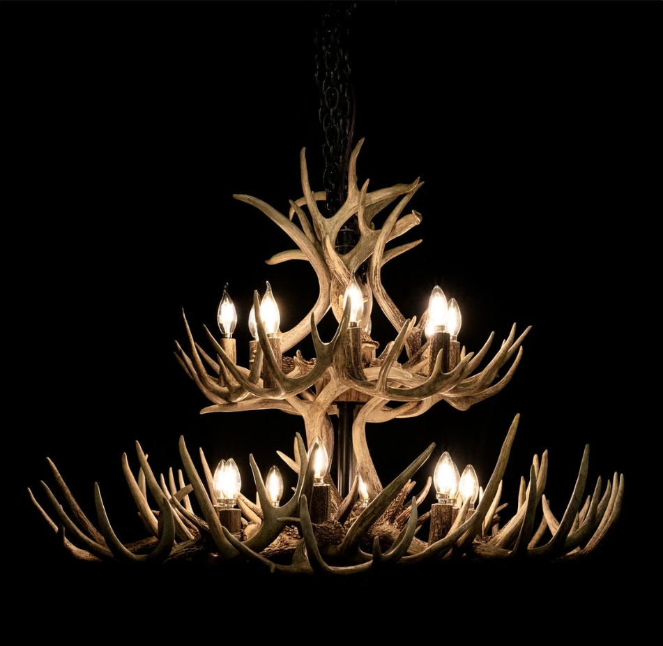 Sequoia Deer Antler Chandelier 16 Lights