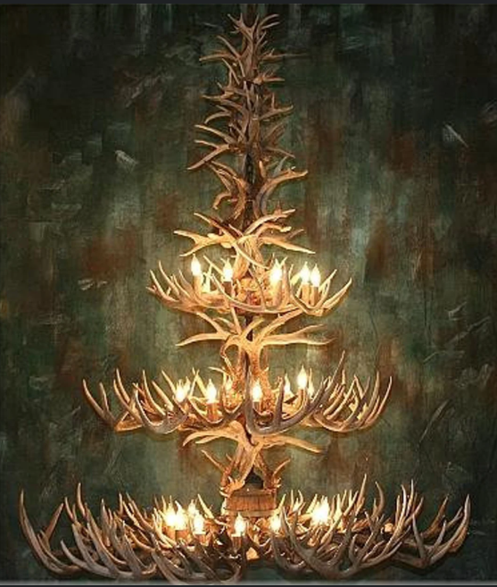 Matterhorn Deer Antler Chandelier, 60"T 60"W 24 Lights