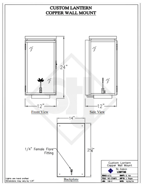 St. James Frisco Copper Lantern Custom Designs