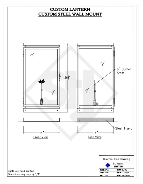 St. James Frisco Copper Lantern Custom Designs