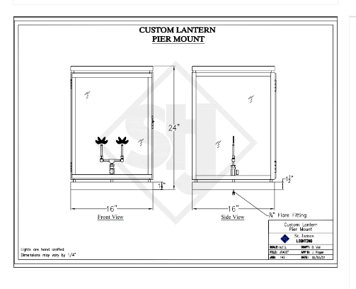 St. James Frisco Copper Lantern Custom Designs