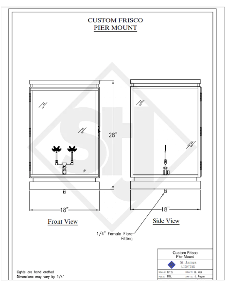 St. James Frisco Copper Lantern Custom Designs
