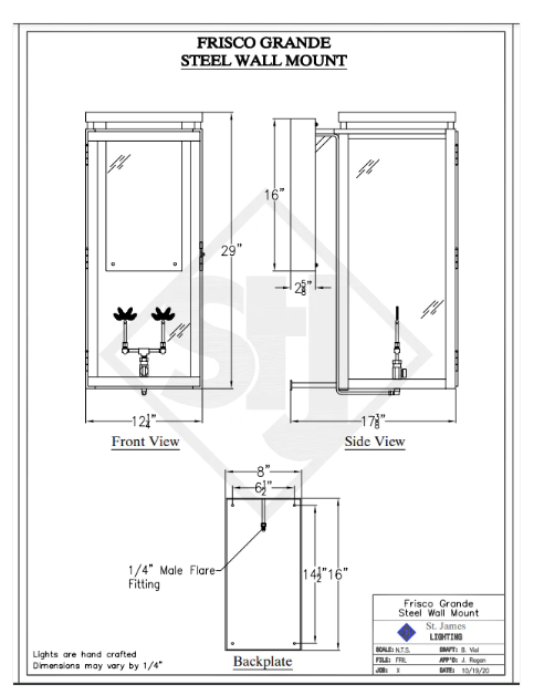 St. James Frisco Copper Lantern Custom Designs