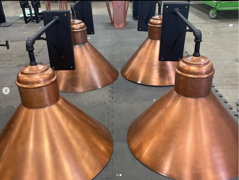 St. James Barn Shade Copper Wall Sconce Custom Design