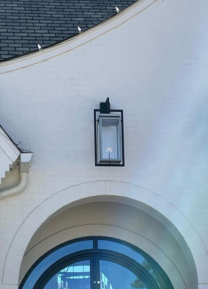 Frisco Gas Lantern Powder Coated Stainless Steel with Wall Mount Full Yoke.