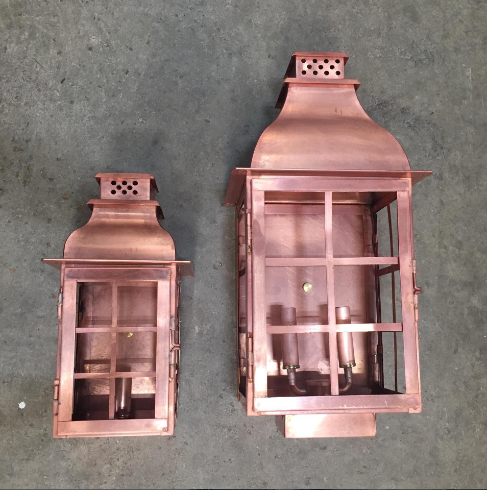 Custom Sarasota Electric Sconces with Window Straps.