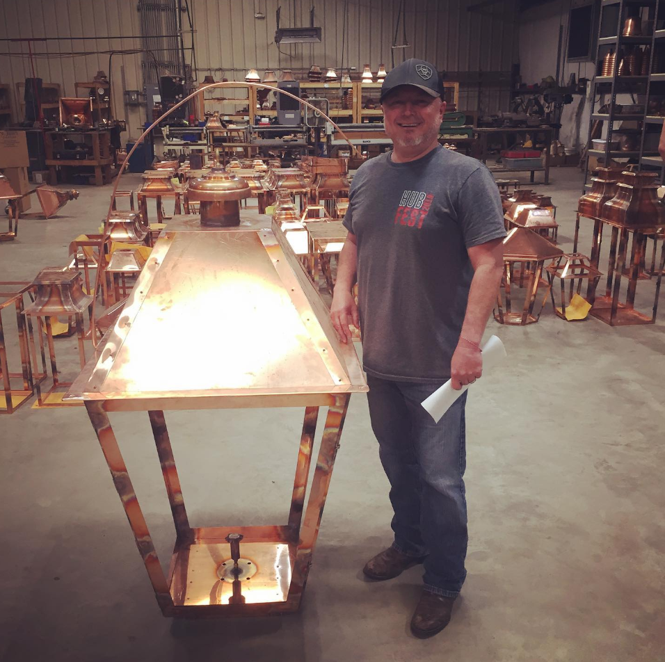 St. James Magnolia Copper Lantern Pendant Light