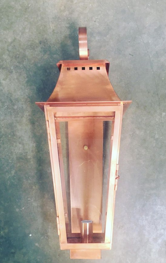 St. James Wood Dale Copper Lantern Pendant Light With Top Curl
