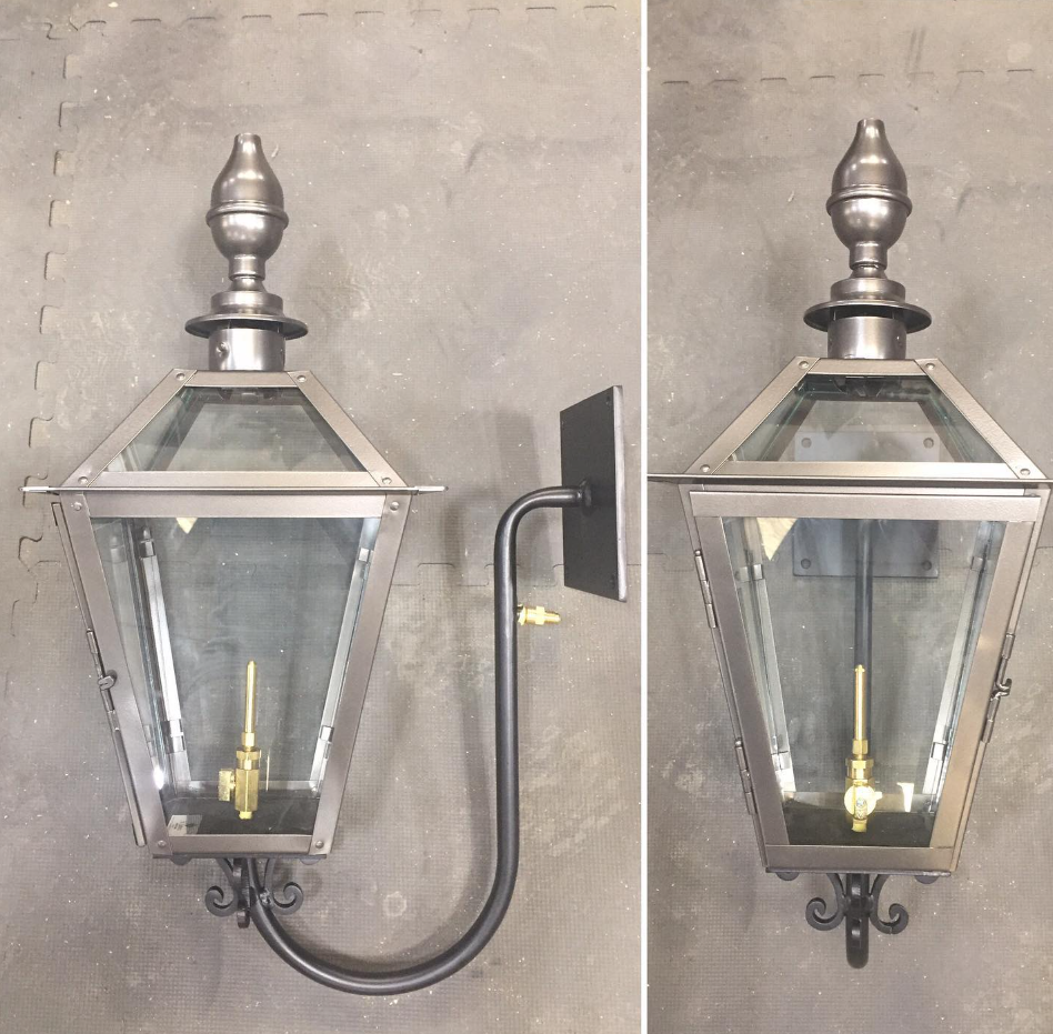 Magnolia Lantern Powder Coated ORB with a Gooseneck Bracket.