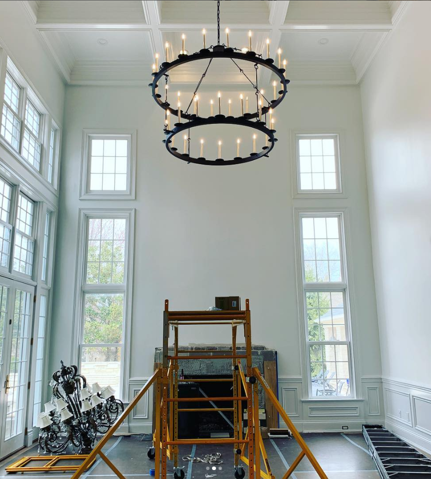 St. James Churchill Steel Chandelier Custom Design