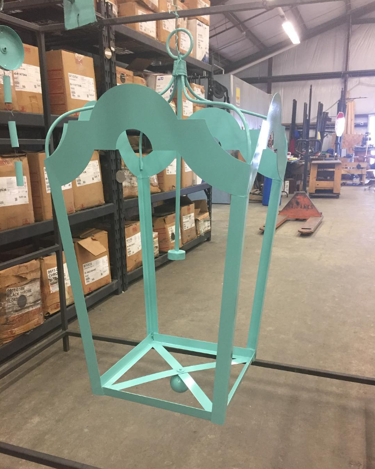 powder coated light green.