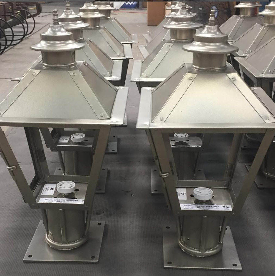 Magnolia pier mounts in our satin nickel finish.