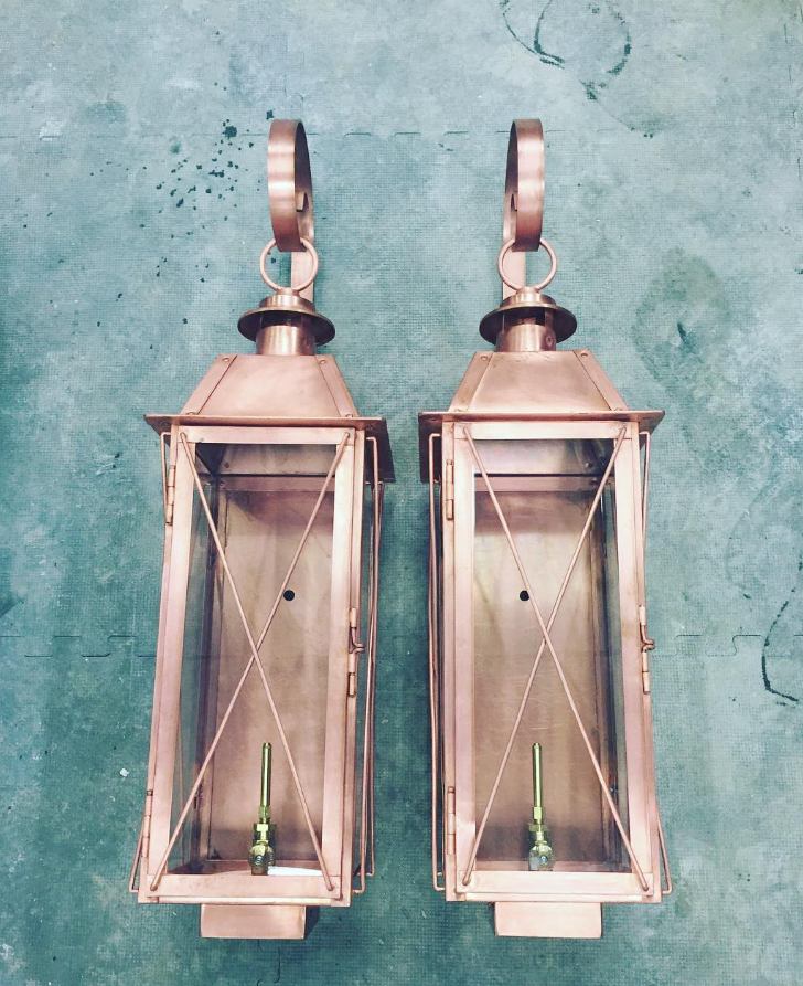 St. James Sweetwater Copper Lantern With Top Curl