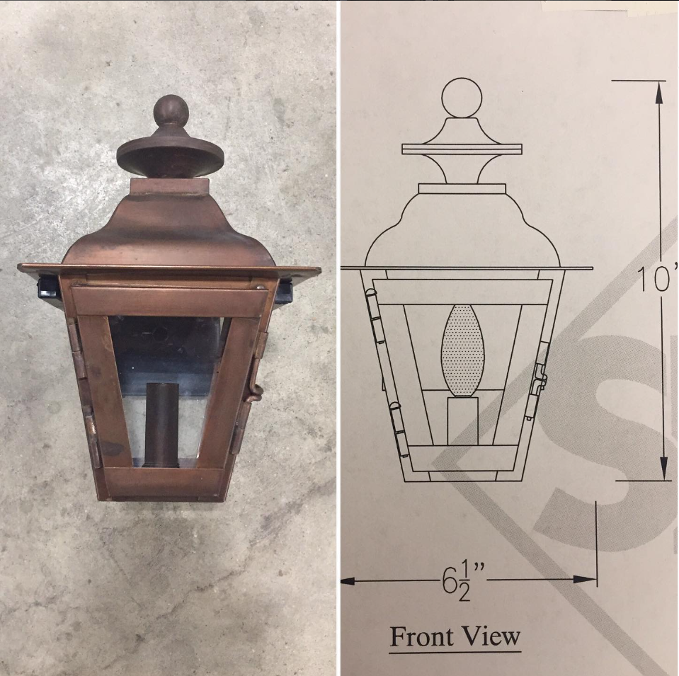 St. James Brunswick Copper Lantern With Top Curl