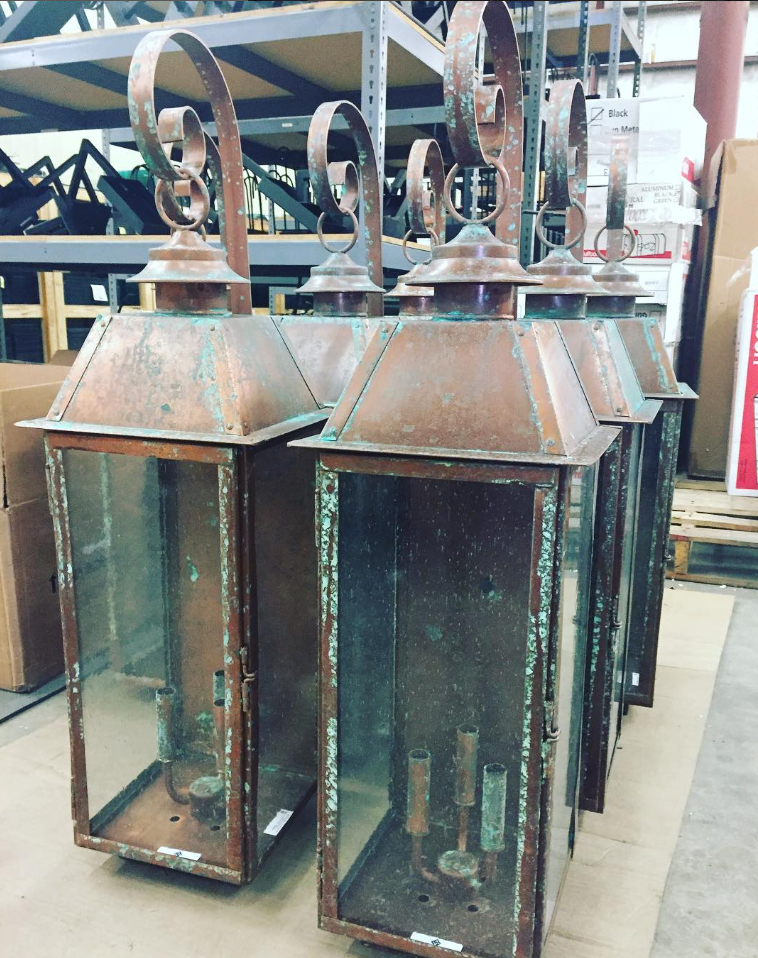 St. James Sweetwater Copper Lantern With Top Curl