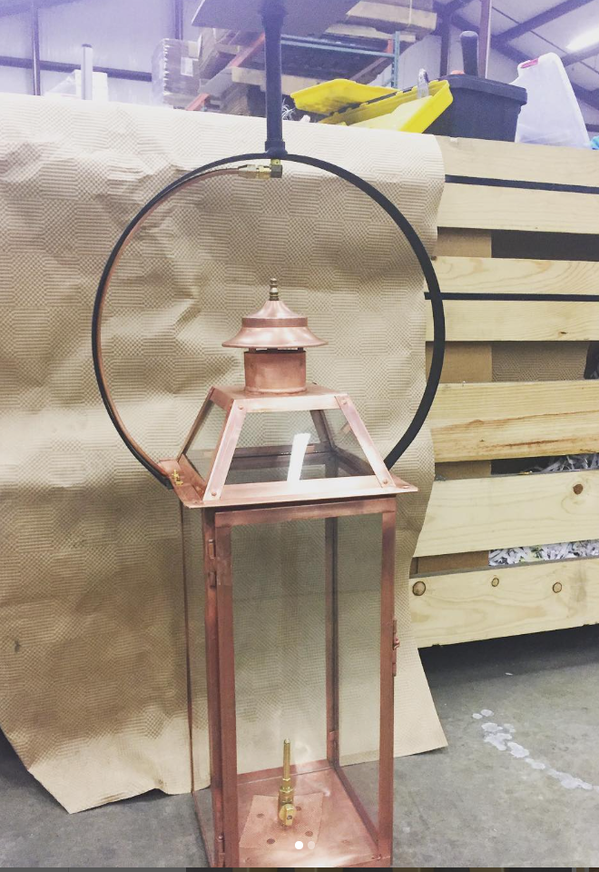 St. James Sweetwater Copper Lantern With Top Curl