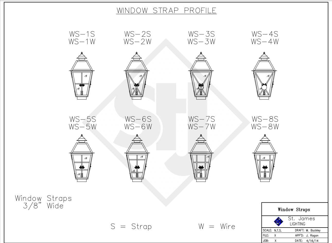 St. James Lantern Window Straps