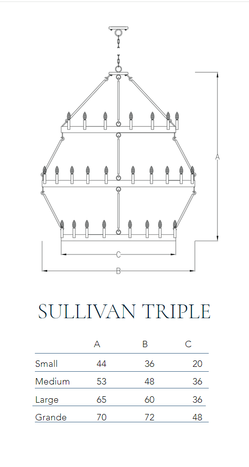 St. James Sullivan 3 Tier Steel Pendant Light Chandelier