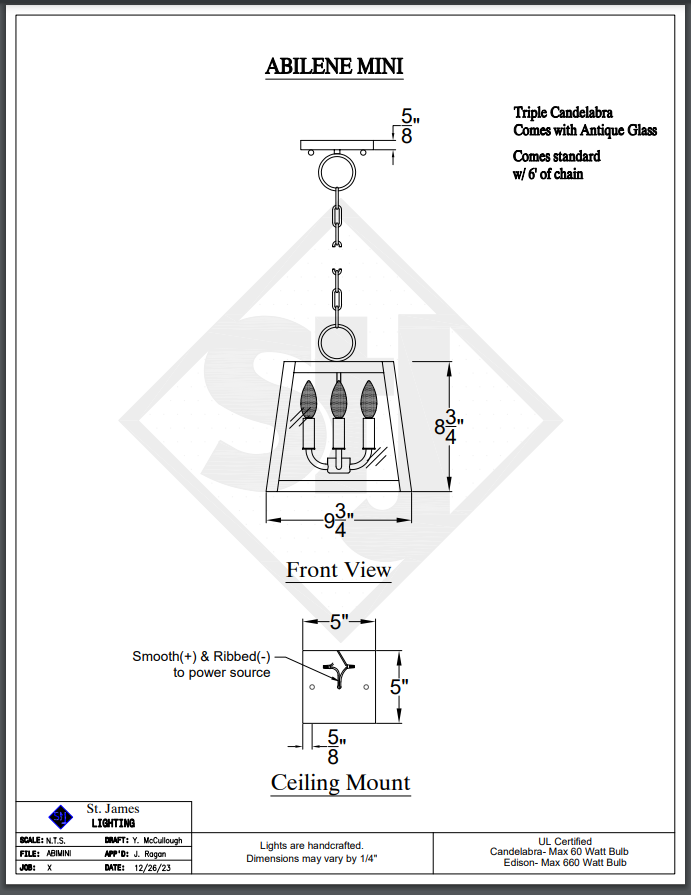 St. James Abilene Copper Chandelier