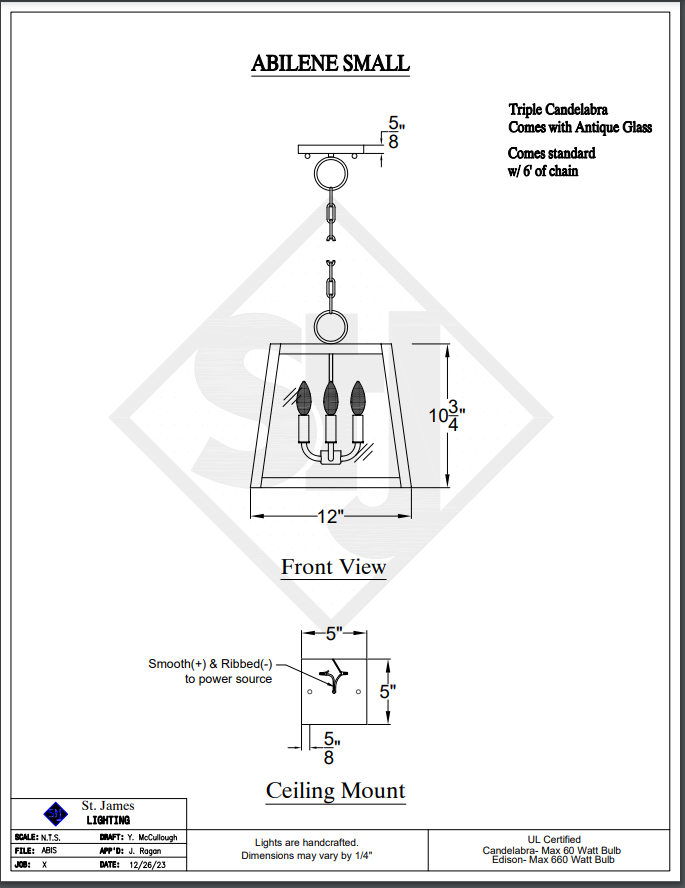 St. James Abilene Copper Chandelier