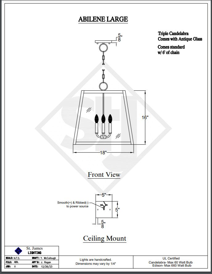 St. James Abilene Copper Chandelier