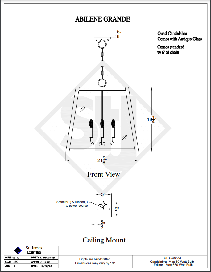 St. James Abilene Copper Pendant Light