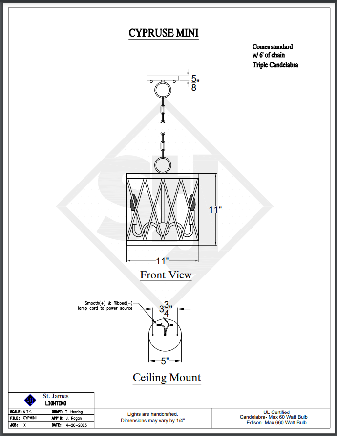 St. James Cypruse Copper Kitchen Island Pendant Lights