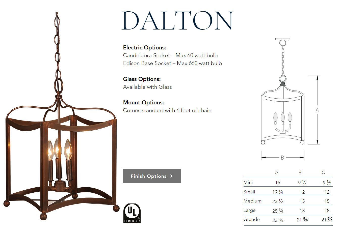 St. James Dalton Copper Chandelier