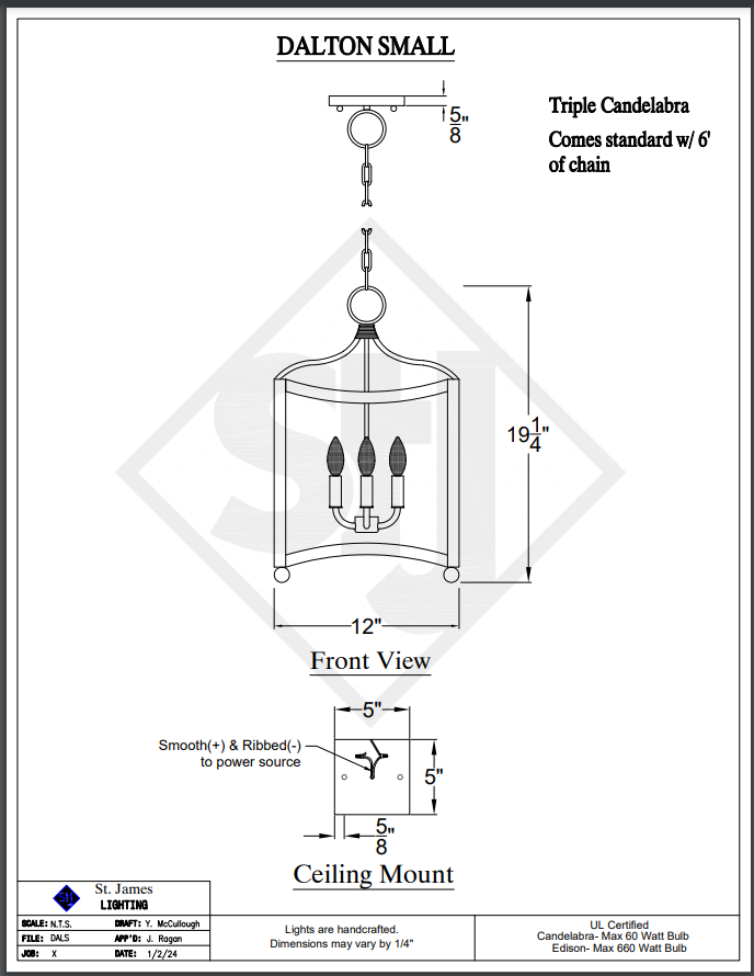 St. James Dalton Copper Chandelier