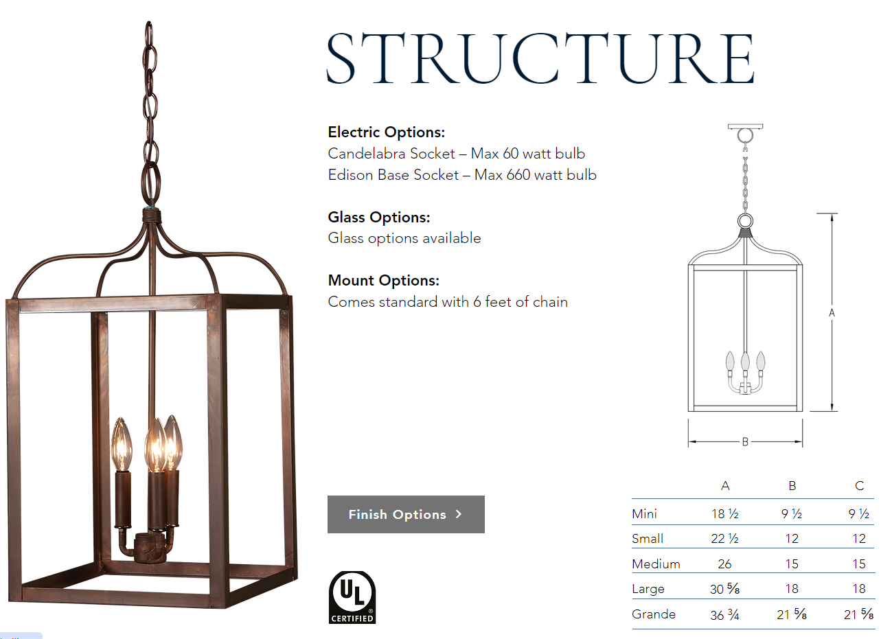 St. James Structure Copper Chandelier