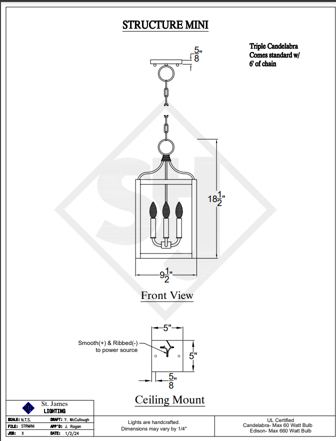 St. James Structure Copper Chandelier