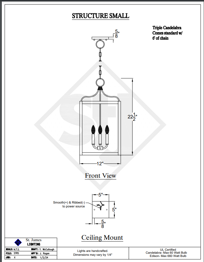 St. James Structure Copper Chandelier