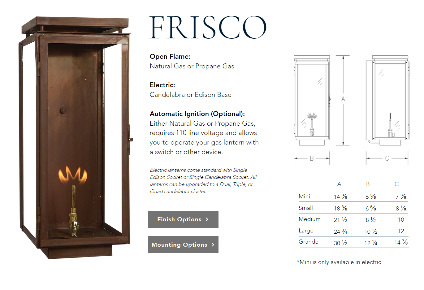 St. James Frisco Copper Lantern