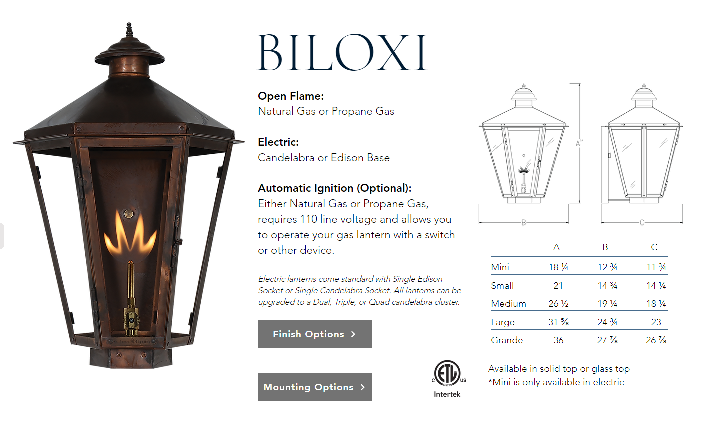 St. James Biloxi Copper Lantern Pendant Lights
