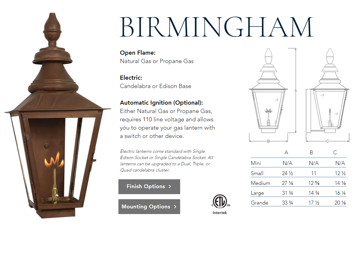 St. James Birmingham Copper Lantern