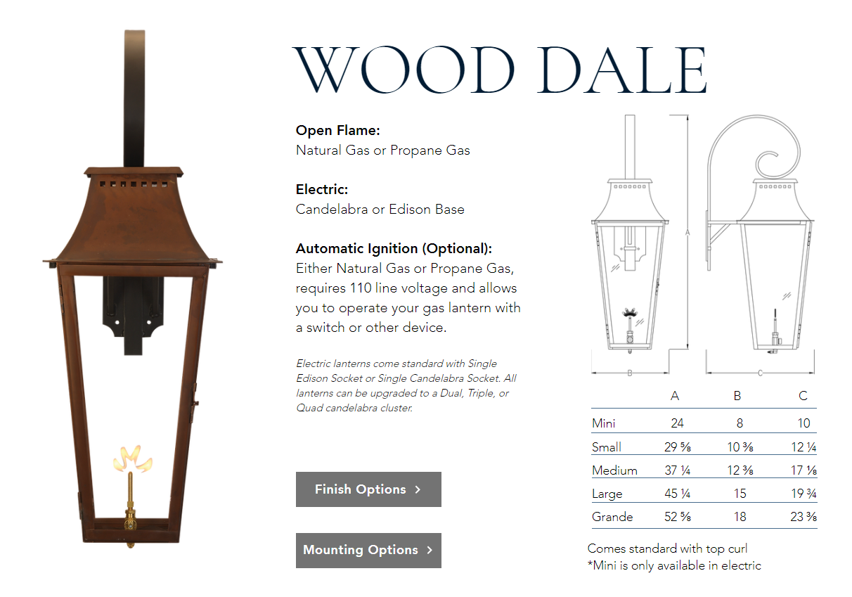 St. James Wood Dale Copper Lantern Pendant Light With Top Curl