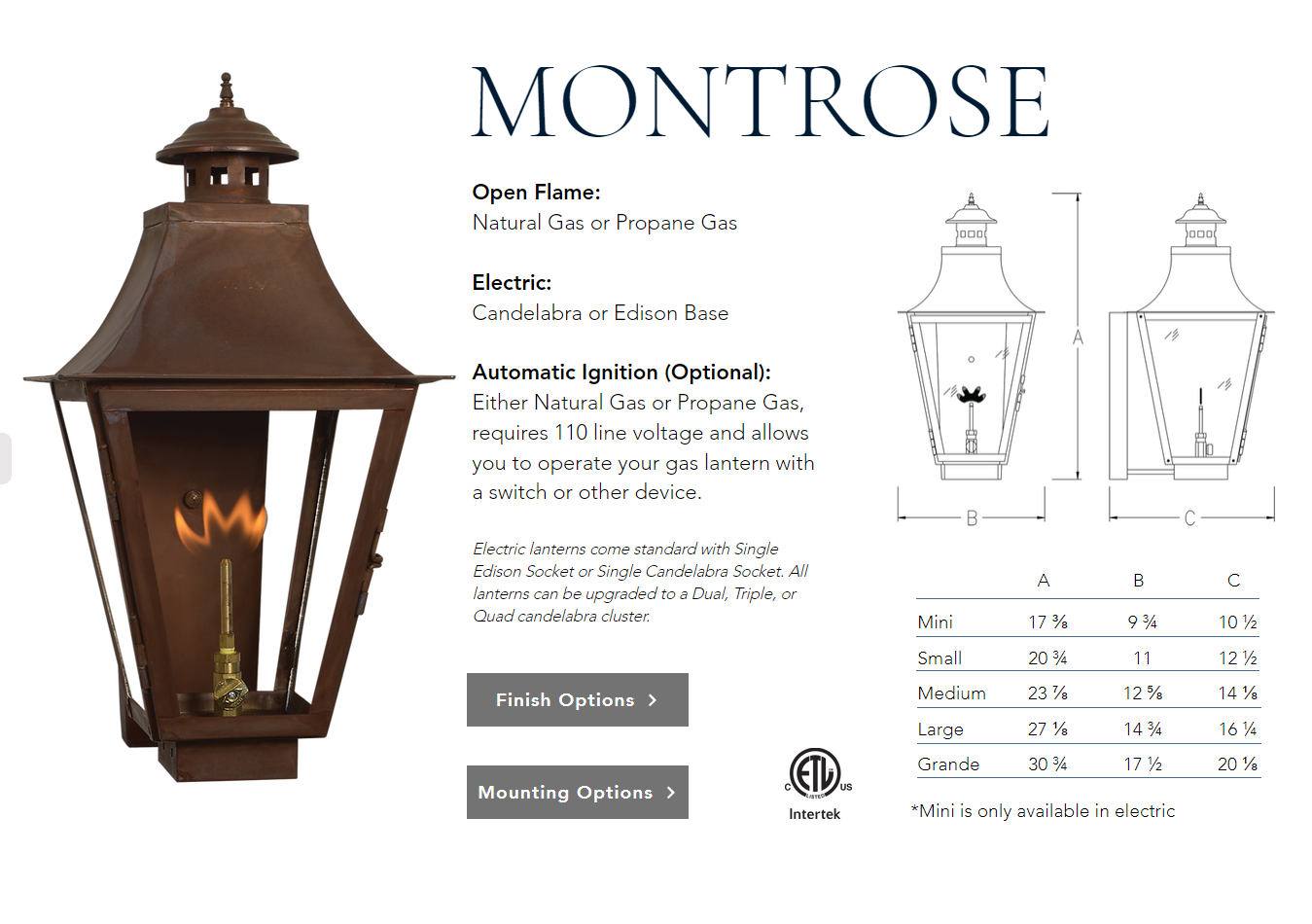 St. James Montrose Copper Lantern