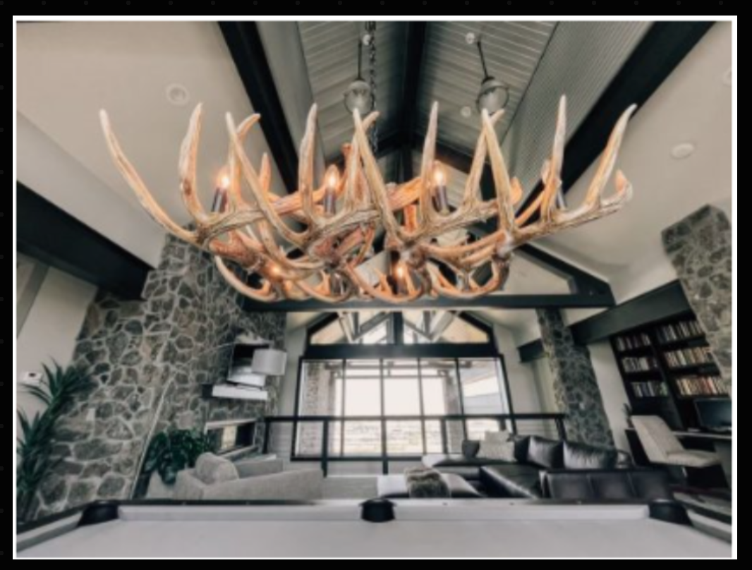 Wrangell Mountains Real Deer Antler Chandelier