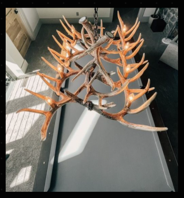 Wrangell Mountains Real Deer Antler Chandelier