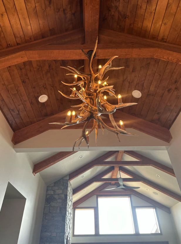 Brooks Range Elk Antler Chandelier 60" T 48" W 19 lights