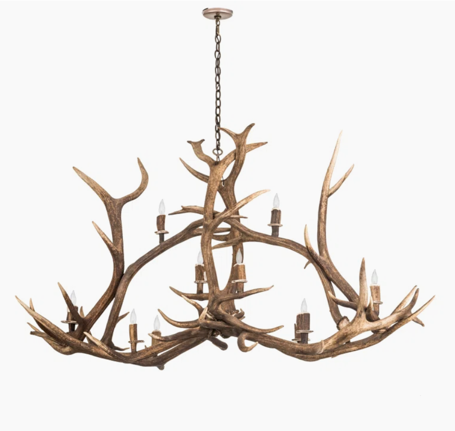 The Golden Gate Elk Antler Chandelier