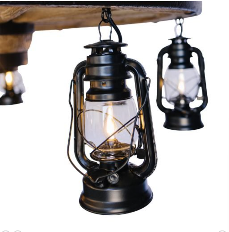Gun Smoke Double Wagon Wheel Chandelier