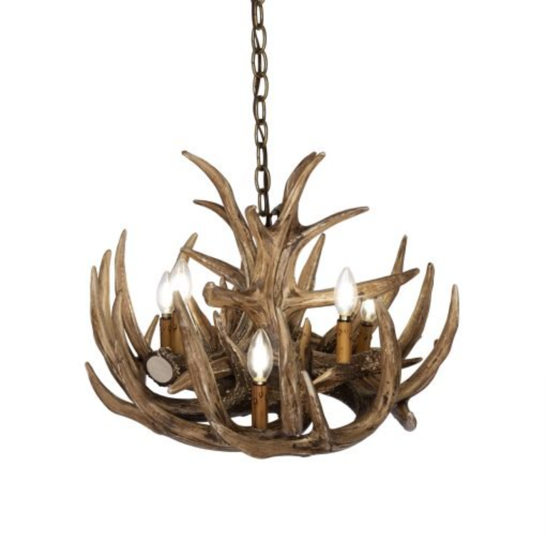 Babcock Faux Deer Antler Chandelier 24"W 16"T