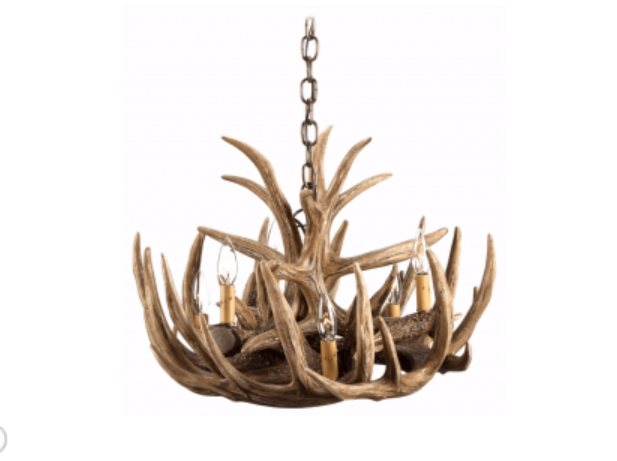 Babcock Faux Deer Antler Chandelier 24"W 16"T